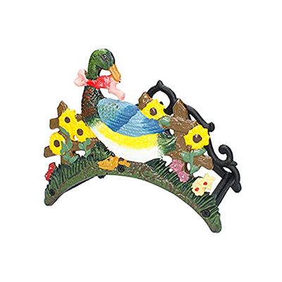 Ferrestock FSKPM013 Porte-tuyaux mural en métal, fabriqué en fer forgé, couleurs vives avec motif canard, 200 x 150 x 240 mm