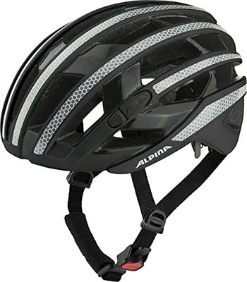 ALPINA Unisex - Volwassenen, RAVEL REFLECTIVE Fietshelm, black gloss, 55-59 cm