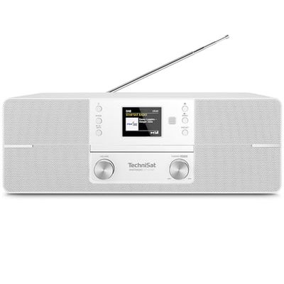 TechniSat DIGITRADIO 371 CD BT - Radio numérique stéréo (DAB+, FM, lecteur CD, Bluetooth, écran couleur, USB, AUX, prise casque, installation compacte, réveil, 10 watts, télécommande) Blanc
