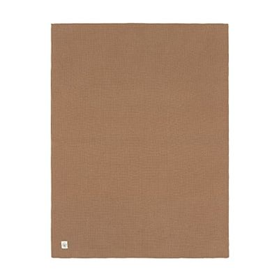 LÄSSIG Couverture en tricot pour bébé Couverture douillette pour bébé tricotée 100% coton bio GOTS/Knitted Blanket Nubs light brown
