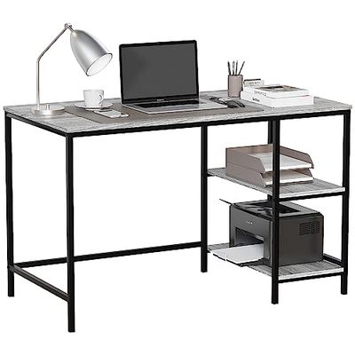 Vida Designs Brooklyn - Estantería de Escritorio con 2 estantes para computadora y Laptop, estantería de Almacenamiento para Oficina en casa, Muebles industriales (Gris)