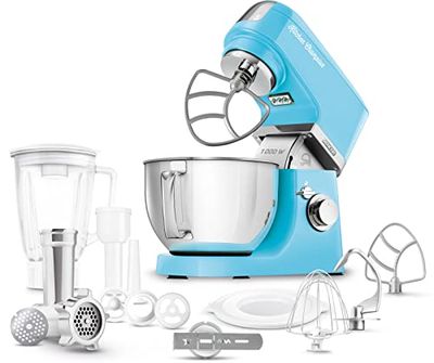 Sencor STM 635, Robot da Cucina, impastatrice planetaria, 1000W, 7 velocità, frullatore da 1,5 Litri, Ciotola in Acciaio Inox da 4,5 Litri con paraschizzi Cucina, 6 Anni di Garanzia Motore (CELESTE)