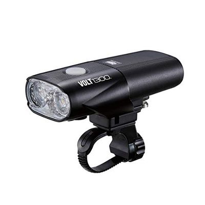 Cateye unisex vuxen volt 1300 lumen uppladdningsbar främre LED cykel säkerhetsljus - svart