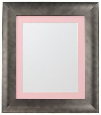 FRAMES BY POST Hygge fotoram i tenn med rosa montering, 30 x 25 cm bildstorlek 23 x 18 cm