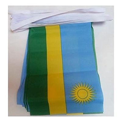 AZ FLAG - Rwanda Bunting Flag - 20 Ft Garland with 20 Small Rwandan Flags 8'' x 6'' - 100% Polyester String Pennant - 6 meters