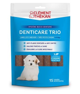 CLÉMENT THÉKAN - Denticare Trio – bevordert de mondhygiëne – kauwlamellen voor honden jonger dan 5 kg – 15 stuks