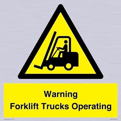 Warning Forklift Trucks Operating Sign - 400x400mm - S40