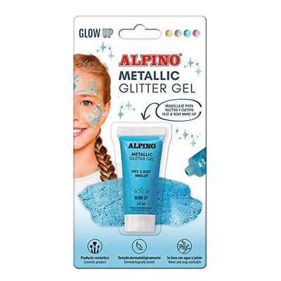 Metallic Glitter Gel Alpino Fiesta color azul | Gel purpurina metalizado con base de color azul | Purpurina líquida