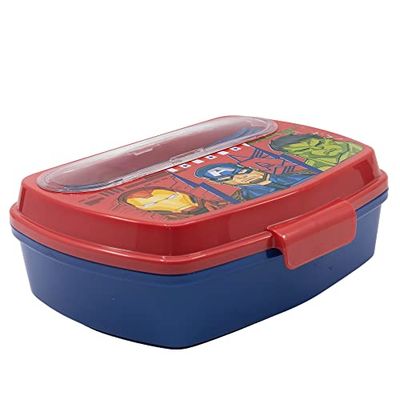 Stor 74109 Rectangular SANDWICHERA with Covers Avengers Invincible Force Lunch Box, Plastic