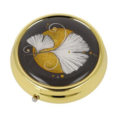 Portapillole Ginkgo nero Lotus Yin Yang