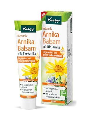 Kneipp Balsamo intensivo per arnica – rivitalizzante e rigenerante – ideale per la cura intensiva dopo lo sforzo fisico – raccomandato dai fisioterapisti – Arnica biologica – 100 ml
