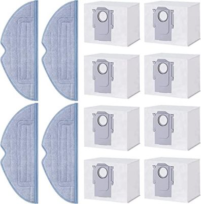 KEUTHON Kit d'accessoires pour Roborock T8/Q7/G10S/G10SPRO/s7/t7s/t7s Plus, 8 sacs à poussière, 4 vadrouilles