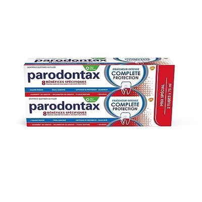 Parodontax Pasta do zębów Kompletna Intensywna Ochrona, 8 Korzyści, Przeciwko Sporadyczne Krwawienie Dziąseł, Format Bitube (2 x 75 ml)