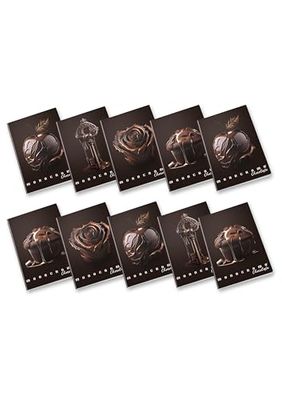 Pigna, Maxi Quaderno Monocromo Chocolate, A4, carta interna 100 g/m², pagine 72 + risguardo, interno 1R, righe, Soggetti Assortiti, Confezione da 10