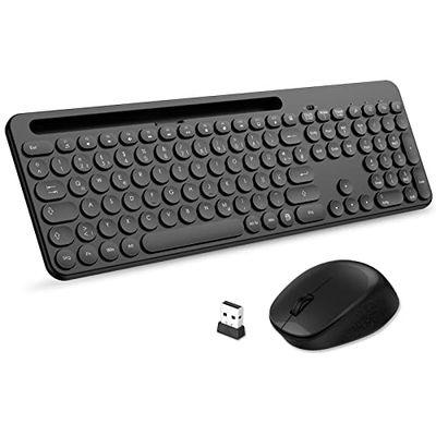 LeadsaiL Ensemble de souris sans fil, souris et clavier ergonomiques, clavier et souris sans fil de taille standard, disposition QWERTZ, touche silencieuse, MacOS, ordinateur portable