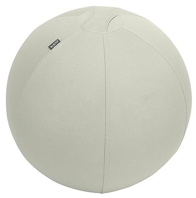 Leitz, Piłka do Siedzenia Ergo Active, Ergonomiczna Alternatywa dla Krzesła do Biurka, Średnica 55 cm, Osłona z Tkaniny, Ręczne Pompowanie, 2 Zatyczki, Seria Ergo, Kolor Jasnoszary (65410085)