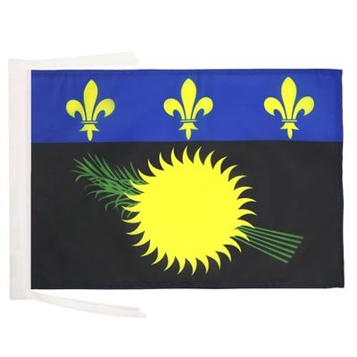 BANDIERA GUADALUPA 45x30cm - BANDIERINA GUADELOUPE IN FRANCIA 30 x 45 cm cordicelle - AZ FLAG