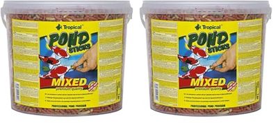 Pond Sticks Mixed 5L / 430g - Aliment à Multi ingrédients sous Forme de bâtonnets flottants pour carpes koï et Poissons de Bassin (Lot de 2)