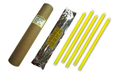 Cyalume 4 Tubi da 5 Bastoncini Luminosi 40 cm SnapLight Non-Impact, 1 Anello, 12 Ore, 15'', Gialla, imballati individualmente, 20 Pezzi