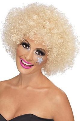 Smiffys, Unisex jaren 70 Funky Afro Pruik, One Size, Blond, 42018