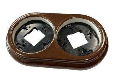 Brightium Marco doble de superficie marrón, materiales resistentes, diseño moderno; ideal para fotos, arte o decoraciones en interiores.
