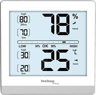 technoline WS 9470 - rumsklimatstation, digital termometer, hygrometer, modernt hölje, temperatur och luftfuktighet kan kalibreras för förbättrad noggrannhet