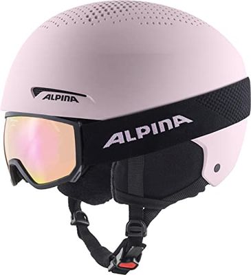 ALPINA Unisex - Kinderen, ZUPO SET (+SCARABEO JR) Skihelm, light-rose matt, 48-52 cm