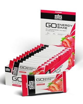 Science in Sport GO Energy Bakes, 30 g Carbs, High Carb Soft-Filled Baked Energy Snack, Strawberry Flavour, 12 Bars