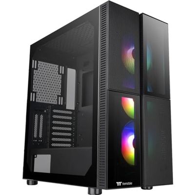 Thermaltake Versa T26 ARGB | Mid-Tower-ATX-PC-Chassis | PC-Case | 4mm Tempered-Glass | Black