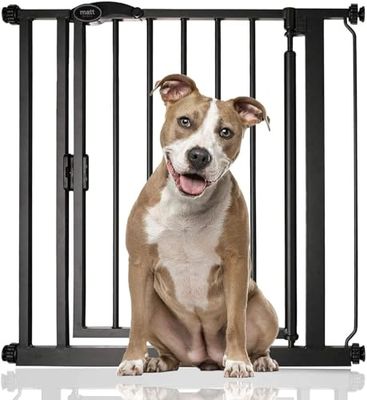 Bettacare Auto Close Pet Gate, 75cm - 82cm, Matt Black, Pressure Fit Stair Gate for Dog & Puppy, Safety Barrier for Doors Hallways and Spaces, Easy Installation