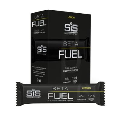 Science in Sport Beta Fuel Dual Source Energy Chews, Energy Bars, Lemon Flavour, 45g of Carbs, 60g Bar (6 Pack)