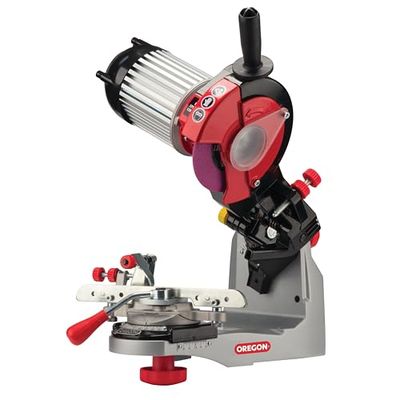 Oregon Professionele 230 volt zaagkettingslijper, universele zaagkettingslijper, voor alle kettingzaagkettingen, kettingzaag slijpen (520-230), grijs, zwart, rood