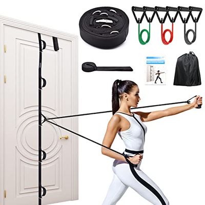 Brebebe Fasce di resistenza per fisioterapia, cinghia di ancoraggio multi punto per allenamento a casa e palestra, fasce con manici per recupero, stretching, fitness, accessori per allenamento alla
