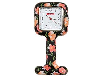 Gima - Montre d'allaitement en silicone, cadran carré, motif rose.