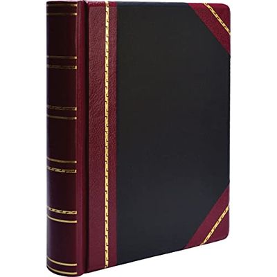 Wilson Jones Minutbok, endast pärm, brevstorlek, 500 sidkapacitet, imitationsläder, röd och svart (W397-15)
