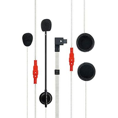 Midland Audio Kit per Interfoni Moto Midland della Serie BTX, 2 Cuffie Speaker e 2 Microfoni, Filo e Braccetto per Caschi Jet, Modulari o Integrali