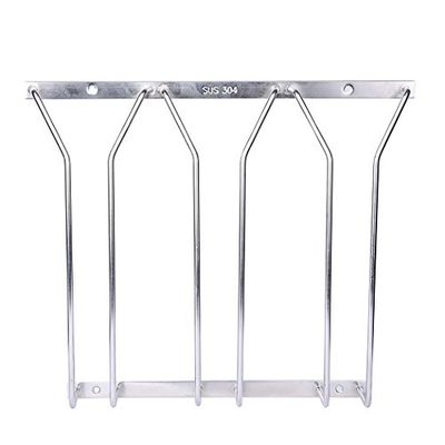 Dianoo Wine Glass Rack with 3 Rows Wire Hanging Frame, Stainless Steel Table Stand Under a Cabinet [10.78 Inch] [Plate]