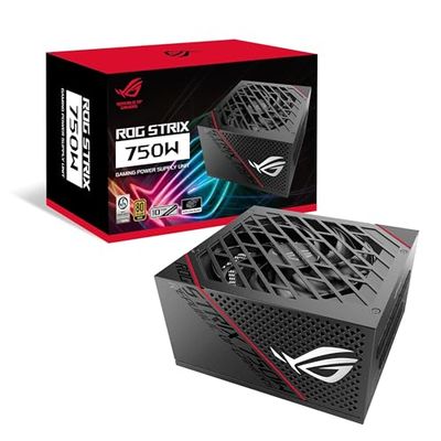 ASUS ROG Strix 750 W Gold Gaming zasilacz sieciowy, 16-biegunowy kabel PCIe (750 W, certyfikat 80+ Gold, wentylator Axial-Tech, kompatybilny z ATX 3.0, kompatybilny z PCIe 5.0)