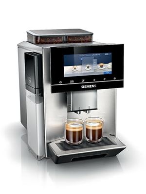 SIEMENS TQ907GZ3 EQ900 plus, Fully Automatic Bean to Cup Coffee Machine with automatic cleaning and descaling function, dualBean System, beanIdent System, Home Connect App, Stainless Steel