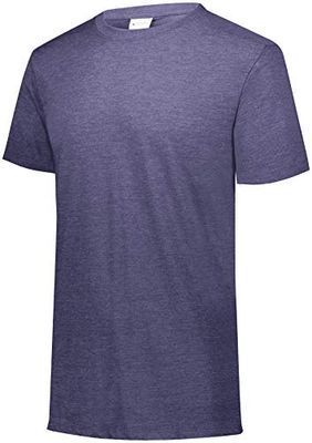 Augusta Sportswear Camiseta de Manga Corta para Hombre con Triple Mezcla, Hombre, Manga Corta, 3065, Azul Marino Jaspeado, 4XL