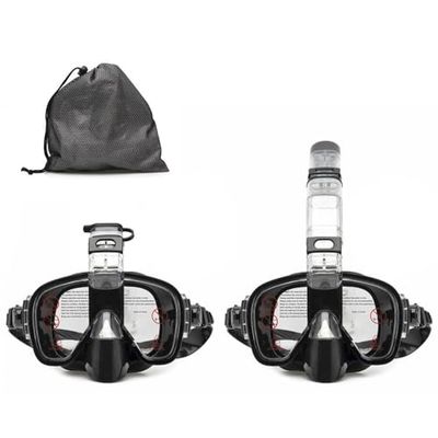BigBuy Outdoor Snorkelbril, zwart, siliconen, uniseks, volwassenen, meerkleurig, standaard