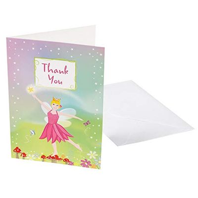 Neviti Tarjetas de Agradecimiento de Princesa de Hadas – 10, Karton, Multicolor, A5