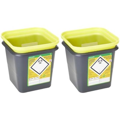 Frontier 41005430 Medical Sharps Disposal Bin/Box, 4 L (Pack of 2)