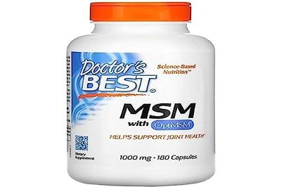 Doctor's Best MSM avec OptiMSM, 1000 mg, 180 gélules, soutien articulaires, peau et cheveux