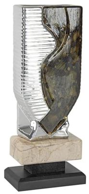 Art-Trophies At11672, Trofeo Ceramica e Cristallo Unisex-Adulto, Argento/Verde, 25 cm