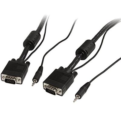 StarTech.com Cable de 5m Coaxial VGA de Alta Resolución para Monitor de Vídeo HD15 Macho a Macho con Audio