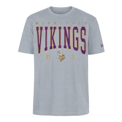 MINNESOTA VIKINGS New Era keps NFL överdimensionerad t-shirt satin applikation lapp logotyp ljung grå unisex