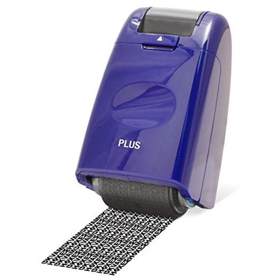 PLUS Japan, Guard-Your-ID Camouflage Roller Stamp in Blue, 1 Piece Pack (1x 1 Stamp)