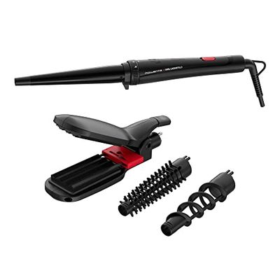 Rowenta x Karl Lagerfeld Looks Infinitos 9 in 1 CF422L- hair straightener and curling iron, curling iron, curling iron, hot hair brush, ceramic coating, 190 °C, cold tip
