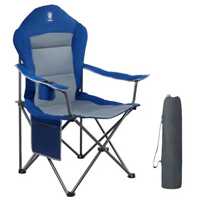 EVER ADVANCED Luxe campingstoel, opvouwbaar, belastbaar tot 160 kg, ultragroot met hoge rugleuning, comfortabel beklede klapstoel, camping, tuin, balkon, strand, campingstoel, tuinstoel, visstoel